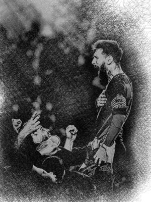 Messi scribble art Poster