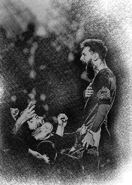 Messi scribble art Poster
