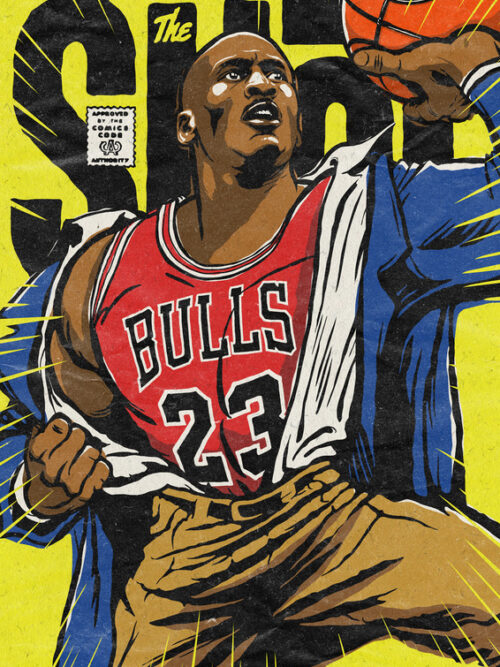 Michael Jordan Slam Dunk Pop art Poster