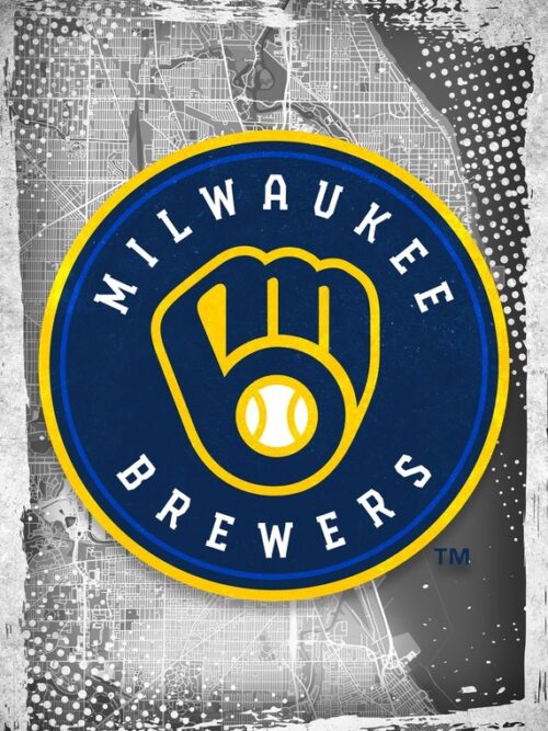 Milwaukee Brewers Major Basketball League City Maps Crests Poster