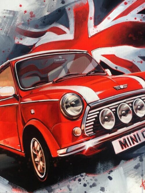 Mini Cooper London England Poster