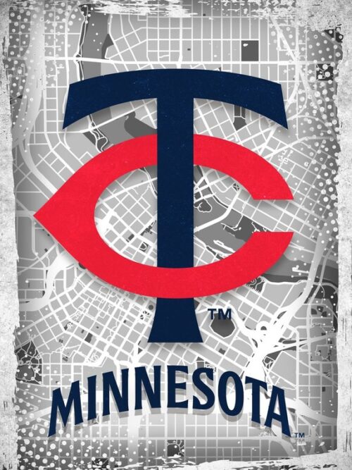 Minnesota Twins Major Basketball League City Maps Crests Poster