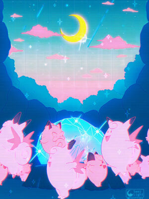 Mt Moon Kirby Pop Pastel Poster
