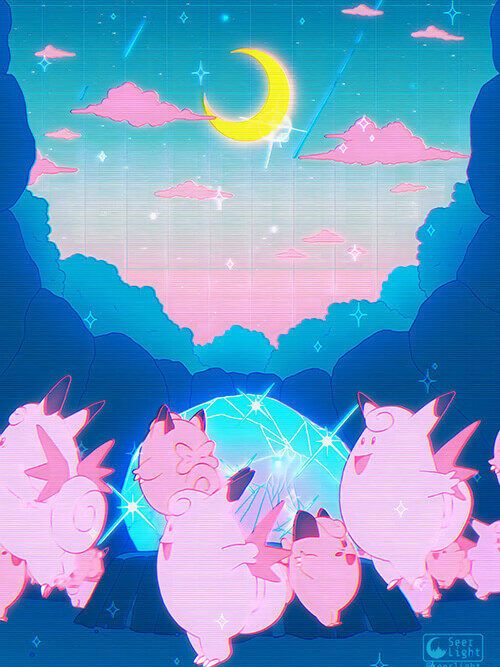 Mt Moon Kirby Pop Pastel Poster