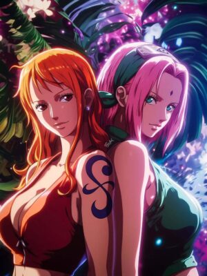 Nami And Sakura Anime & Manga Poster