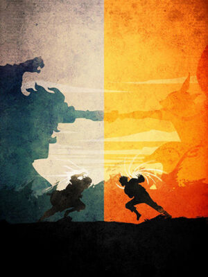 Naruto Shippuden Sasuke vs naruto Minimalist anime Poster