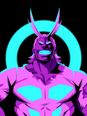 Neon All Might MHA Poster