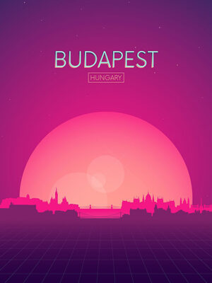 Neon Budapest Skyline Poster