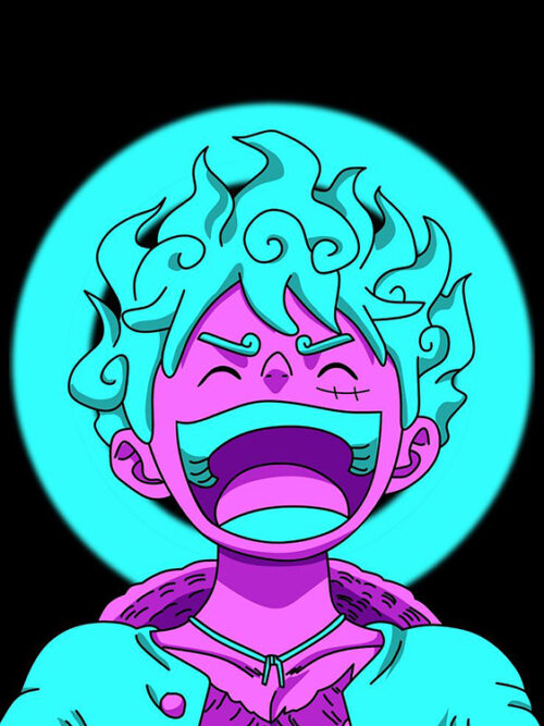 Neon Gear 5 Luffy One Piece Poster