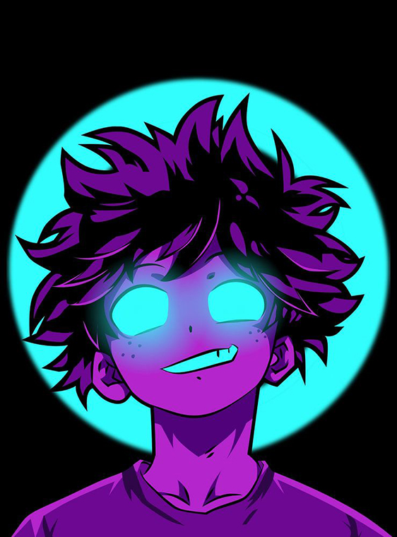 Neon Izuku Midoriya MHA Poster