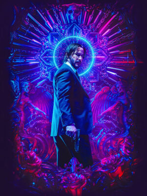 Neon John Wick Art Poster