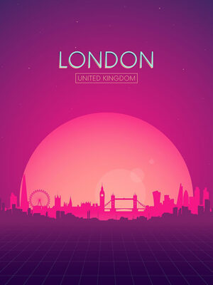 Neon London Skyline Poster