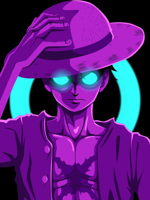 Neon Luffy Monkey One Piece Poster