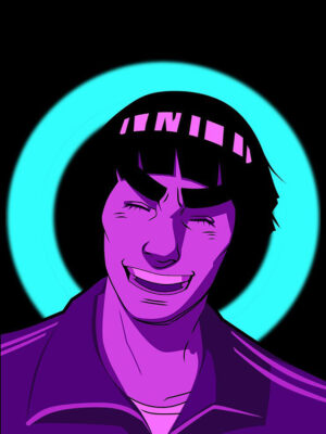Neon Might Guy Naruto Poster