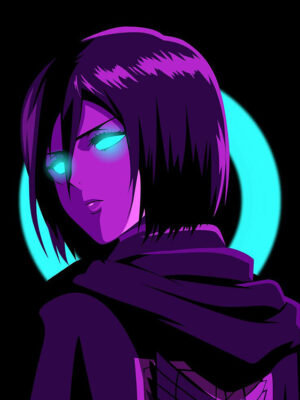 Neon Mikasa Ackerman Attack on Titan Poster