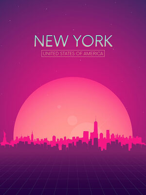 Neon New York Skyline Poster