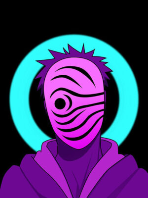 Neon Tobi Mask Naruto Poster