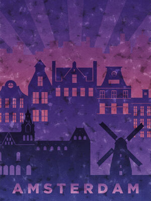 Netherlands Amsterdam Travel Poster