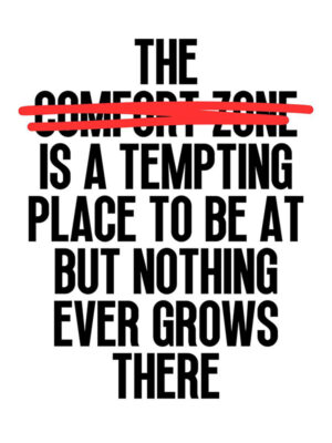 Never be Comfortable motivational Quote Poster