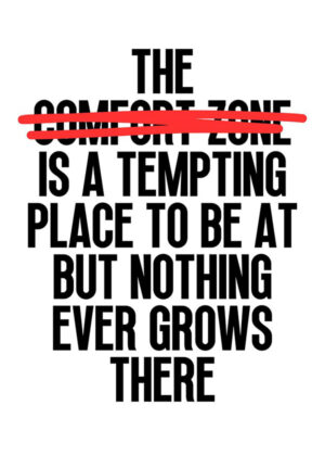 Never be Comfortable motivational Quote Poster