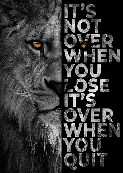 Never think of quitting animal motivational Poster