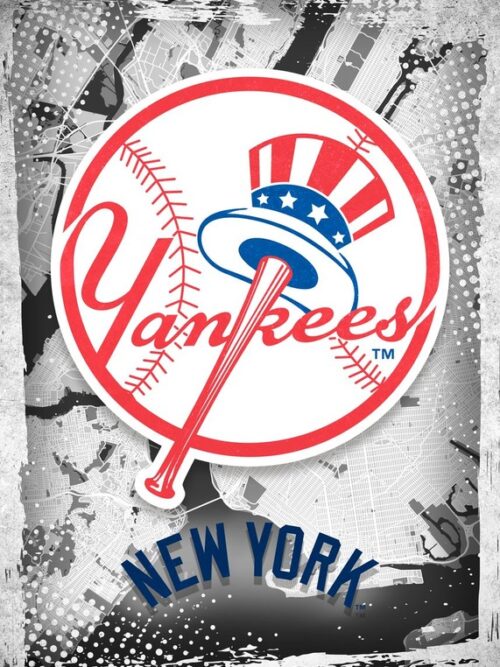 New York Yankees Major Basketball League City Maps Crests Poster