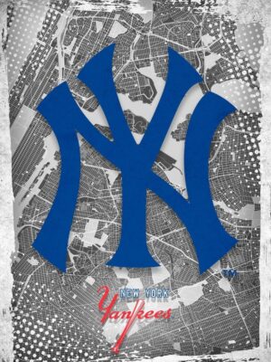 New York Yankees Major Basketball League City Maps Crests Poster