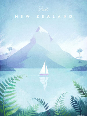 New Zealand Minimalist Travel Poster