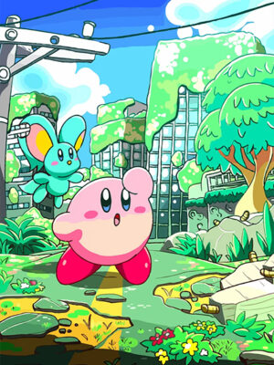 Nintendo Kirby in a beautiful Garden Poster