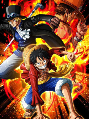One Piece Luffy and Sabo Meetup in Dress rosa Poster