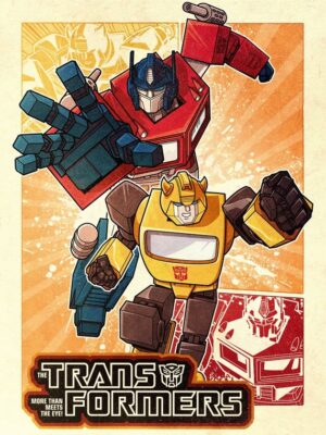 Optimus Bumblebee Comic Transformers Poster