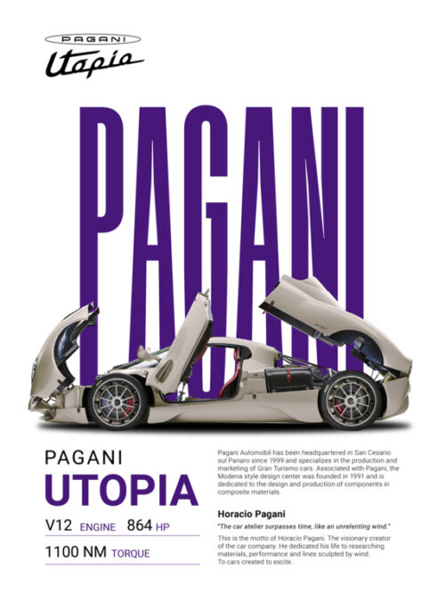 Pagani Utopia Car Poster
