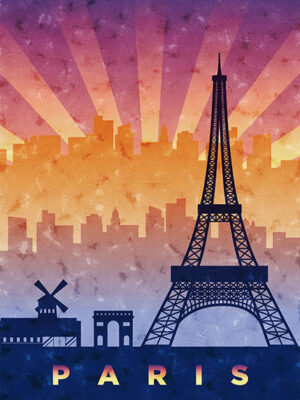 Paris Effiel Tower France Travel Poster