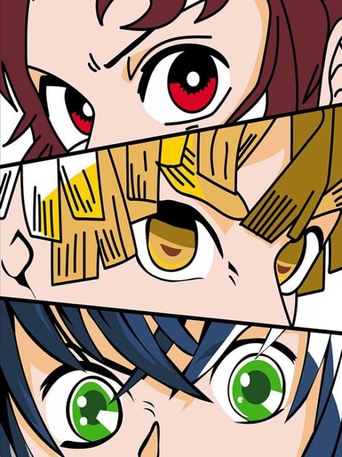 Peeker Kimetsu no Yaiba Pop art Poster