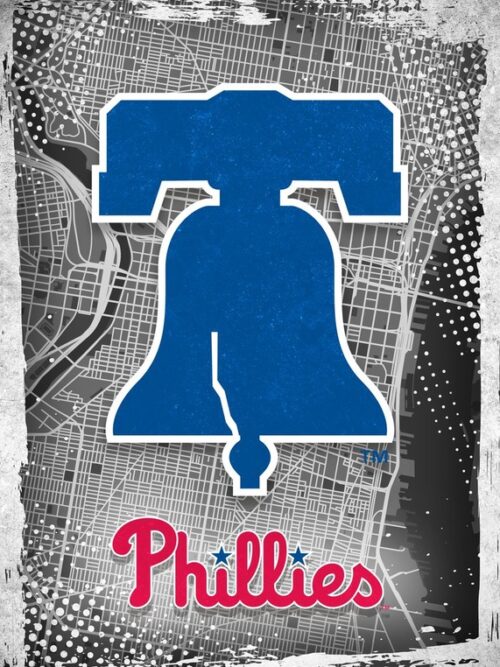 Philadelphia Phillies Major Basketball League City Maps Crests Poster
