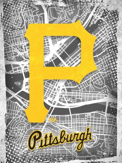 Pittsburgh Pirates Major Basketball League City Maps Crests Poster