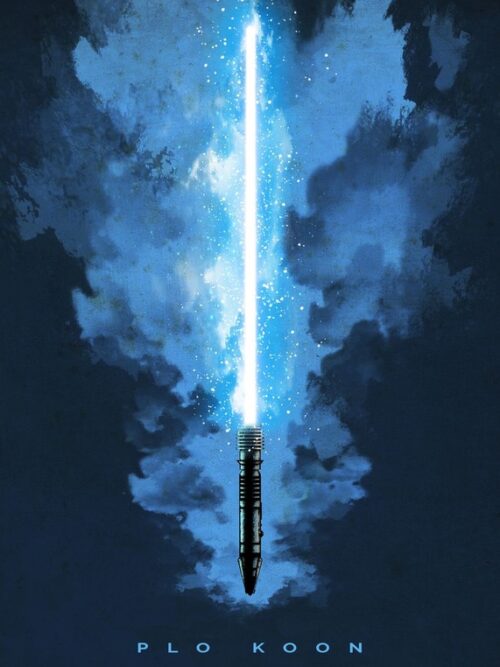 Plo Koon Lightsaber Star Wars Poster