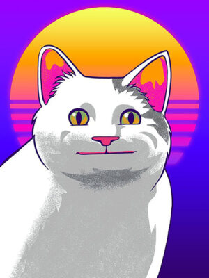 Polite Cat Retro Meme Poster