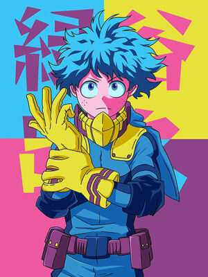 Popart Izuku Midoriya My Hero Academia Japanese anime Poster