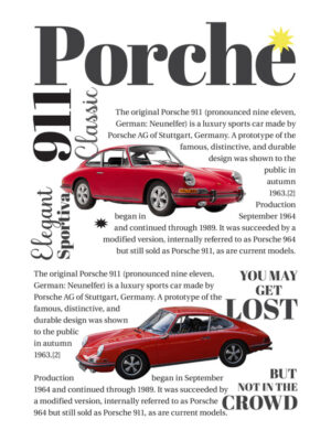 Porsche 911 Classic Car Poster