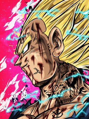 Prince Vegeta Super Saiyan 2 Dragon Ball Comic Poster