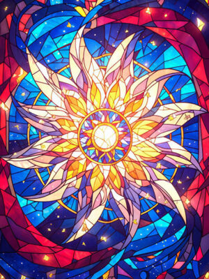 Radiant sunburst design exuding inspirational and magical vibes Poster