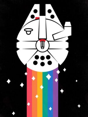 Rainbow Millenium Falcon Star Wars Poster