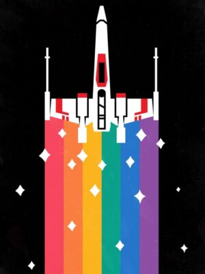 Rainbow X-Wing Star Wars Poster