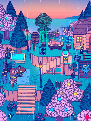Rainy Night Vibe Pop Pastel Poster