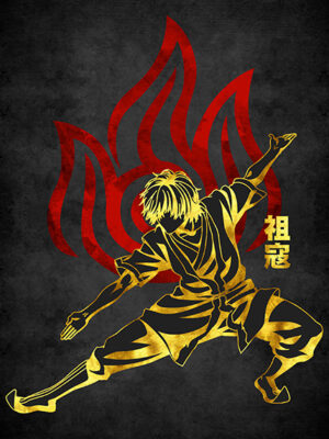 Red Golden Zuko anime Poster