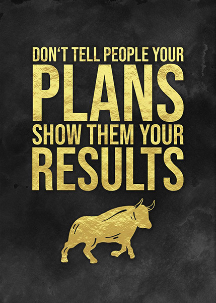 Results are more important than plans Success Poster