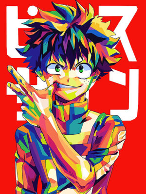 Retro Izuku Midoriya My Hero Academia Japanese anime Poster