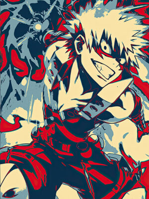 Retro Katsuki Bakugo My Hero Academia Poster