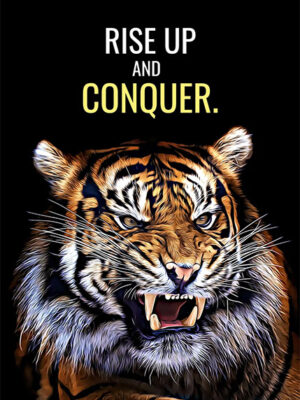 Rise Up and Conquer animal motivational Poster